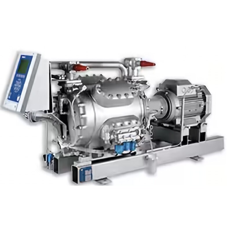 A compressor unit against a white background