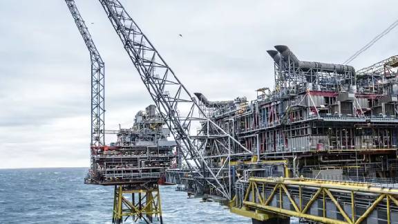 Gray oil rig sea