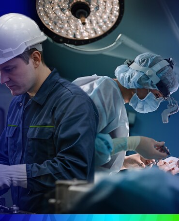 Doctors operating in the room