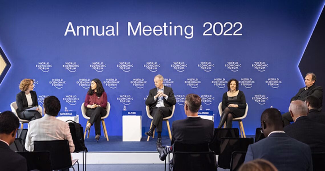 Panellists at the World Economic Forum’s (WEF) annual meeting in Davos, Switzerland
