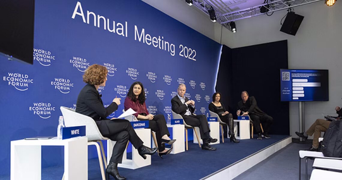 Panellists at the World Economic Forum’s (WEF) annual meeting in Davos, Switzerland