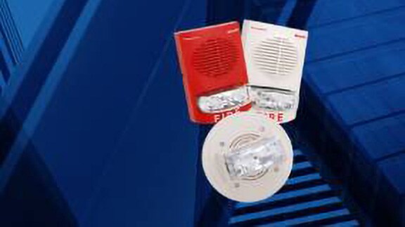 Different fire alarms on a blue background