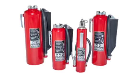 A set of cartridge-operated fire extinguishers from Ansul