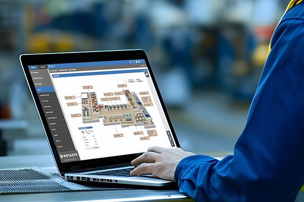 person looking into laptop