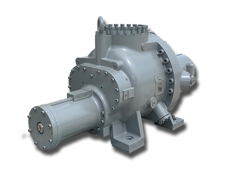 A FRICK® High Pressure Rotary Screw Compressor on a white background