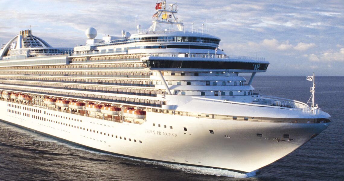 A cruise ship sailing at sea