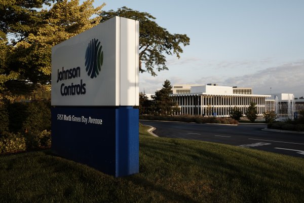 A Johnson Controls signage in front of the Glendale headquarters