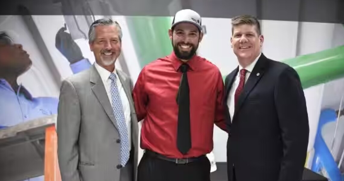 Scott Shaw, Al Young and Daniel Potito smiling