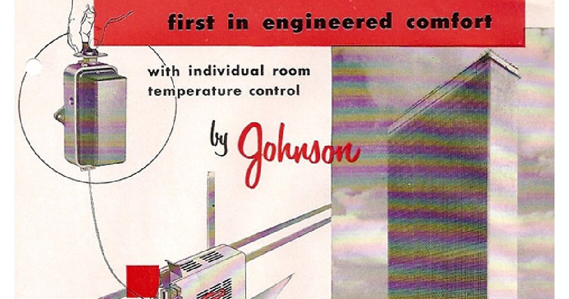 An advertisement  from the early 1950s highlighting Johnson Service Company's installation in the recently opened United Nations headquarters