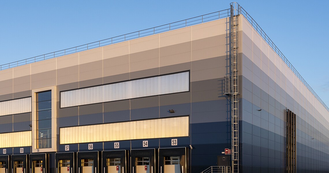 Exteriors of a logistics centre