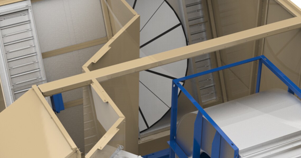 An energy recovery wheel in operation