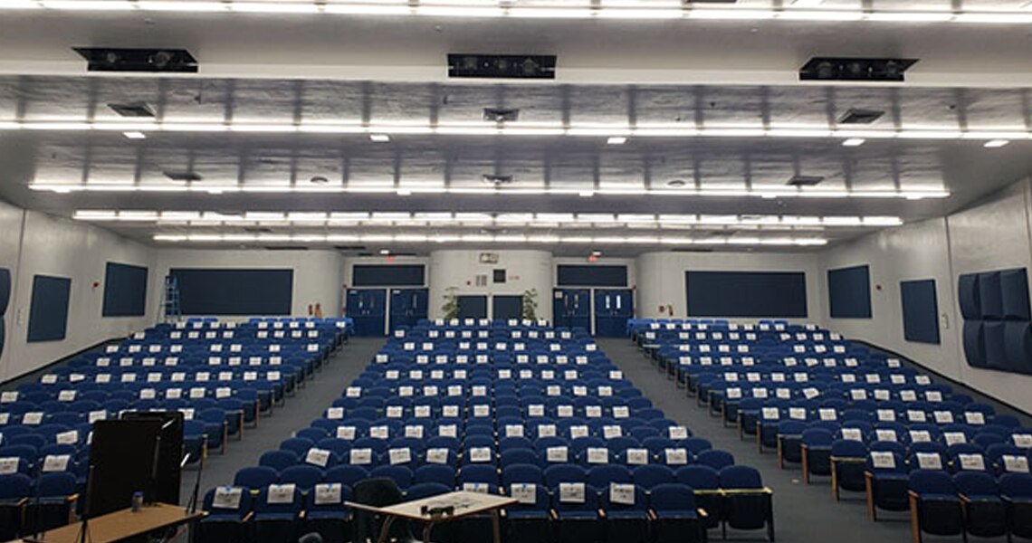 Empty seats in an auditorium