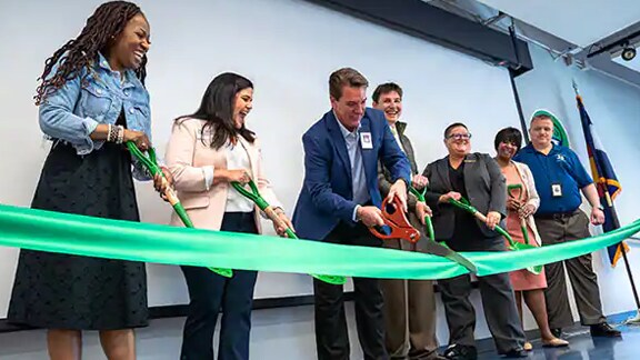 Group of people at the inauguration ceremony of Cherry Creek School District