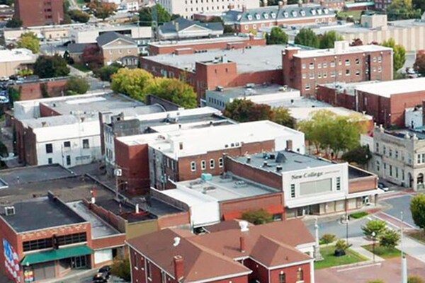Aerial view of a suburb at Martinsville, Virginia