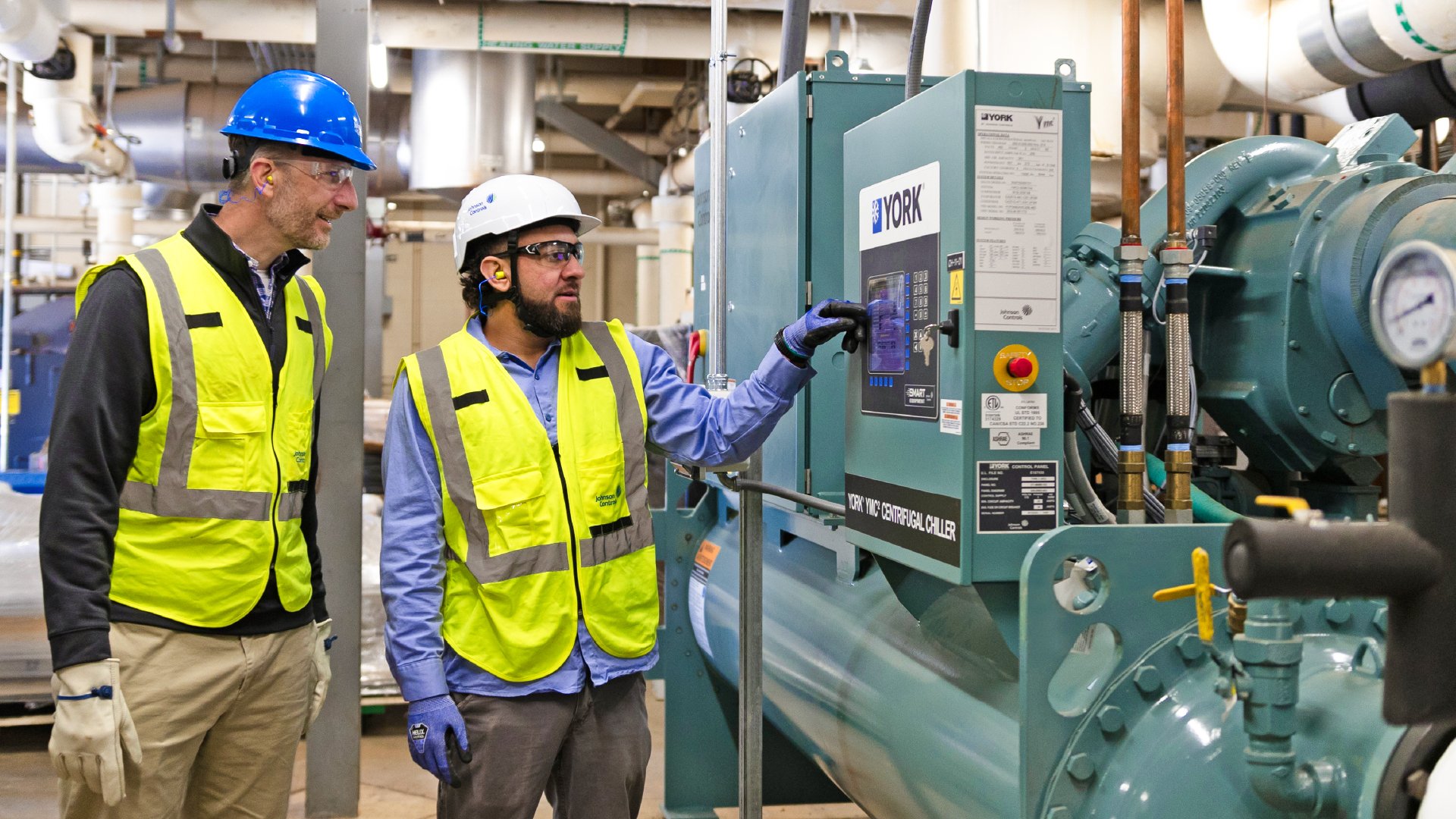 Technician inspecting product