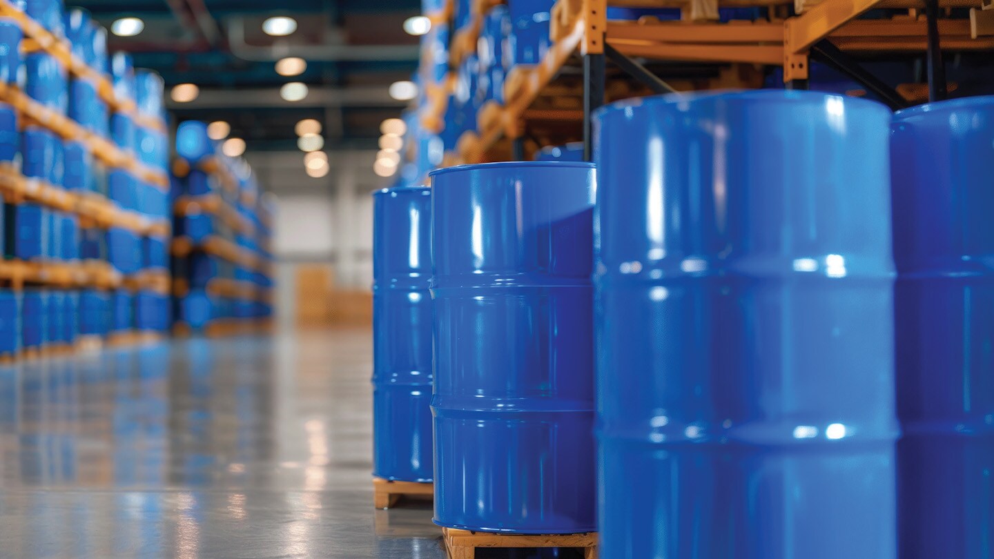 Drums placed in factory