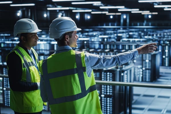 Technicians working in data centers