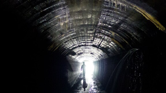 Inside of a man-hole