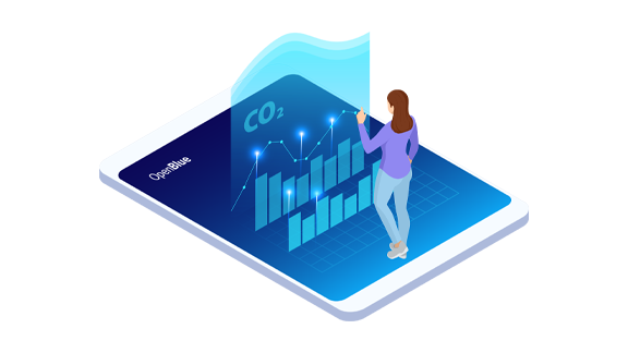 Vector image depicting Net Zero solution provided by Enterprise Manager
