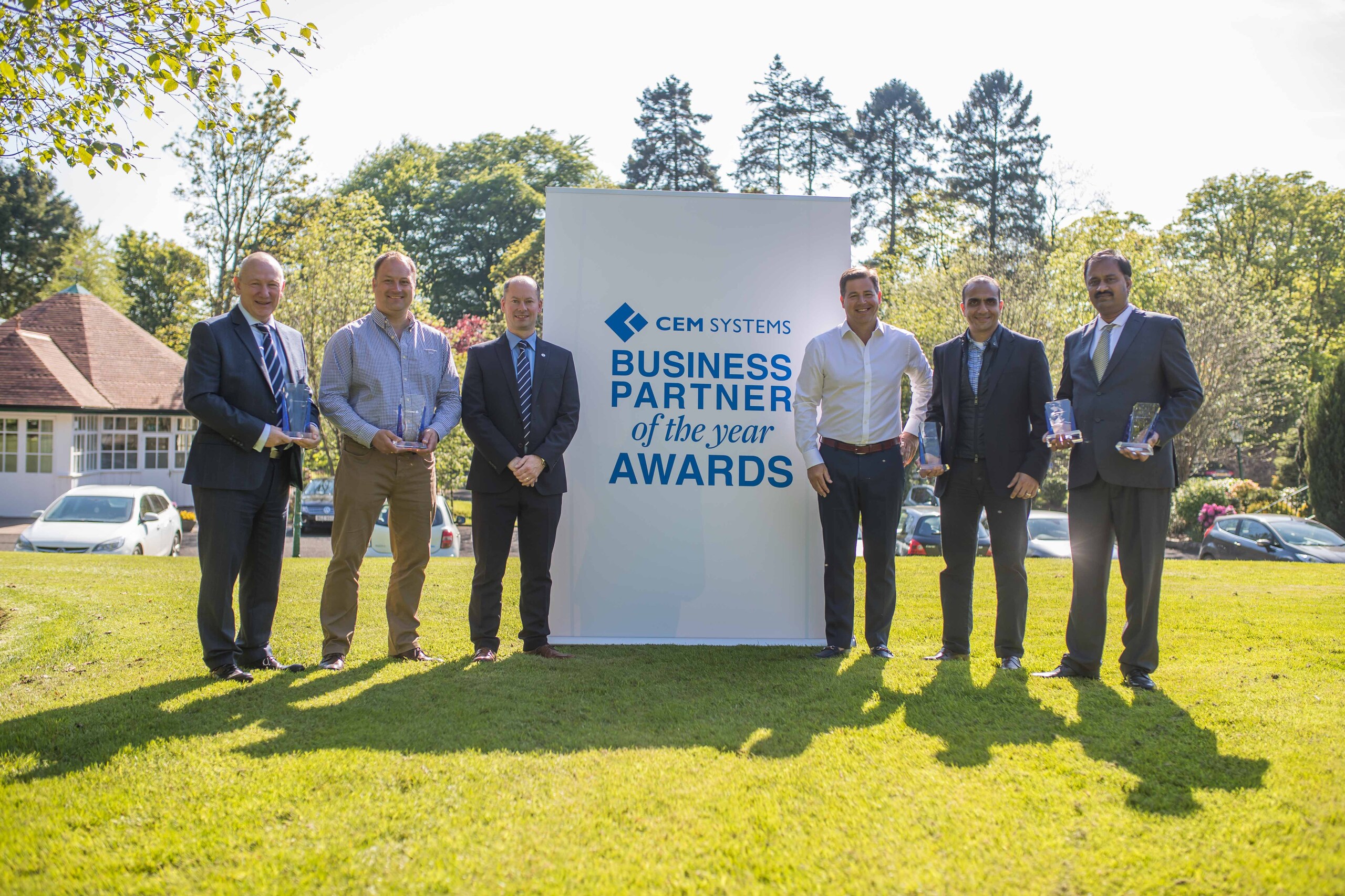 Johnson Controls representatives accepting CEM Systems Business Partner of the Year Awards 2018