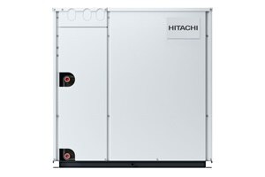 A Hitachi Water Source Variable Refrigerant Flow system on a white background