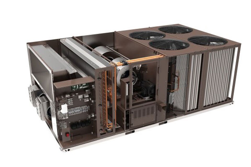 Interiors of the Johnson Controls Choice 15-27.5 ton rooftop units