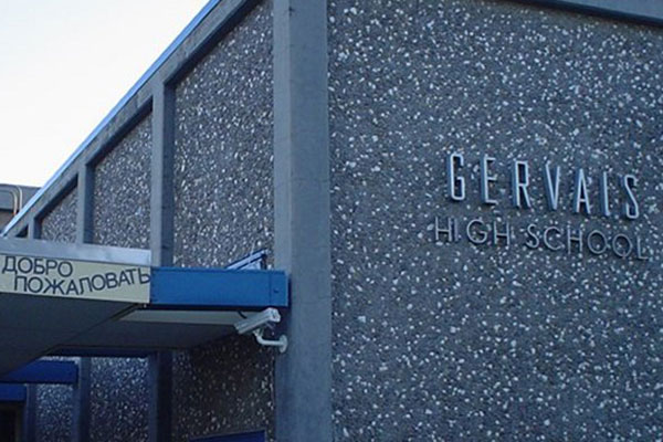 Exterior of Gervais High School in Oregon