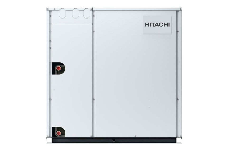 The Hitachi Water Source Variable Refrigerant Flow (VRF) system on a white background