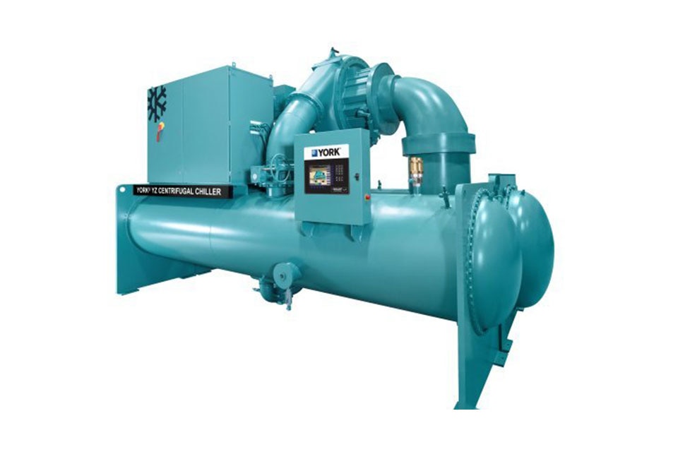 The YORK YZ Magnetic Bearing Centrifugal Chiller on a white background