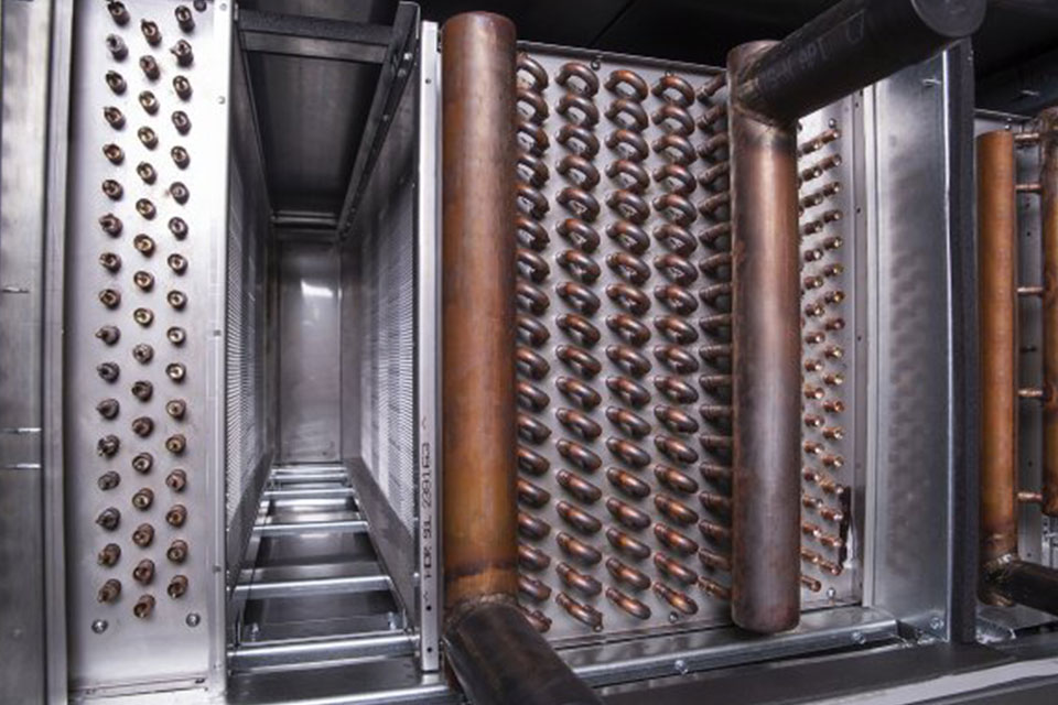 A wrap-around heat exchanger