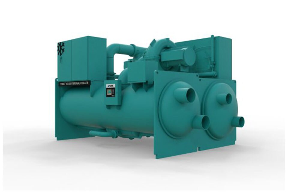 The YORK YZ Magnetic Bearing Centrifugal Chiller on a white background