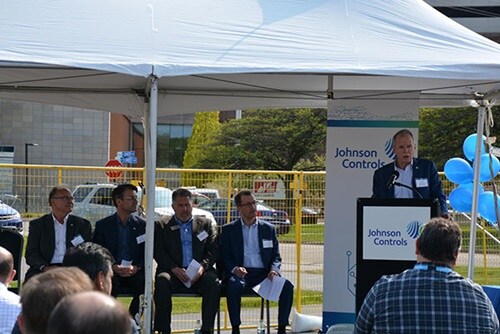 Johnson Controls CEO George Oliver at the ceremonial groundbreaking of Glendale engineering center and lab space