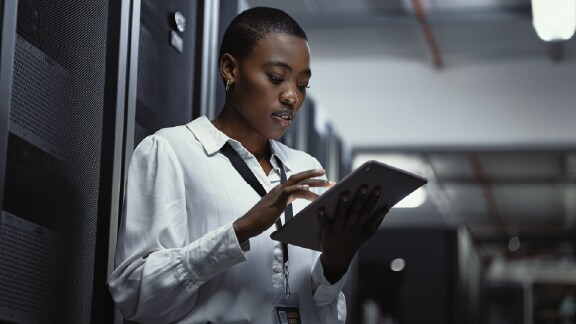 Person looking at a tablet