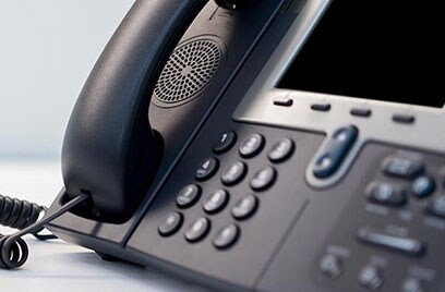 corded landline telephone closeup