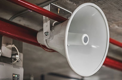 megaphone on ceiling