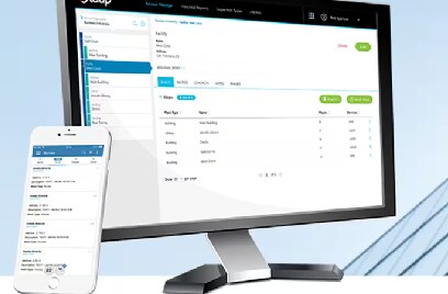 A desktop monitor and smartphone displaying the Xaap inspection application