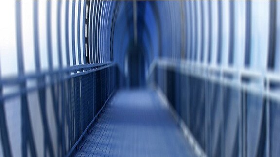 Interiors of a glass tunnel