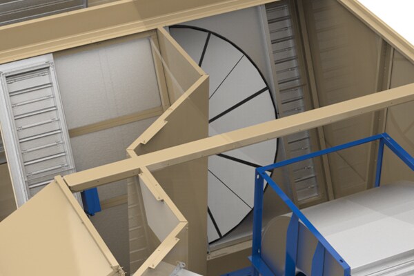 An energy recovery wheel in operation