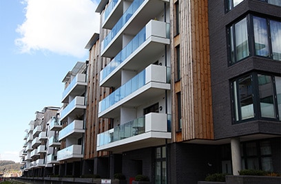 Exteriors of residential buildings during the day