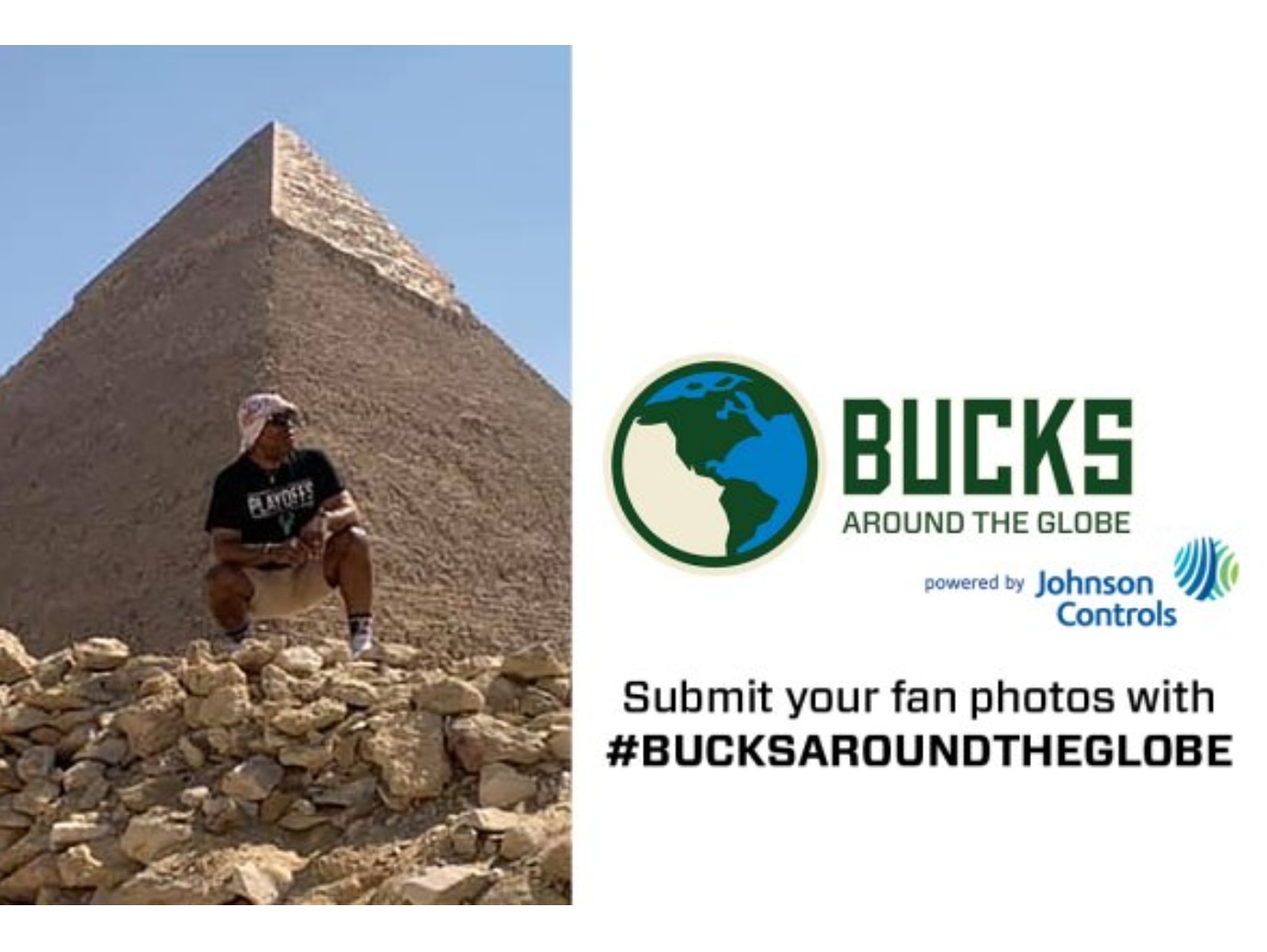 Banner of Bucks Around The Globe launched by Milwaukee Bucks and Johnson Controls