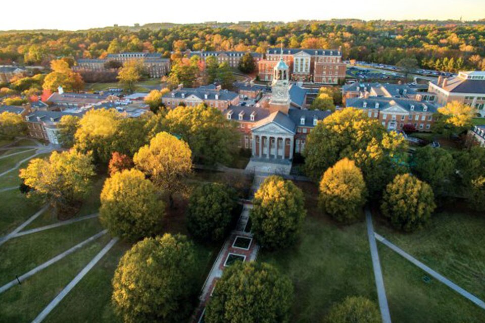 Ariel view of the Samford University in Birmingham, Alabama