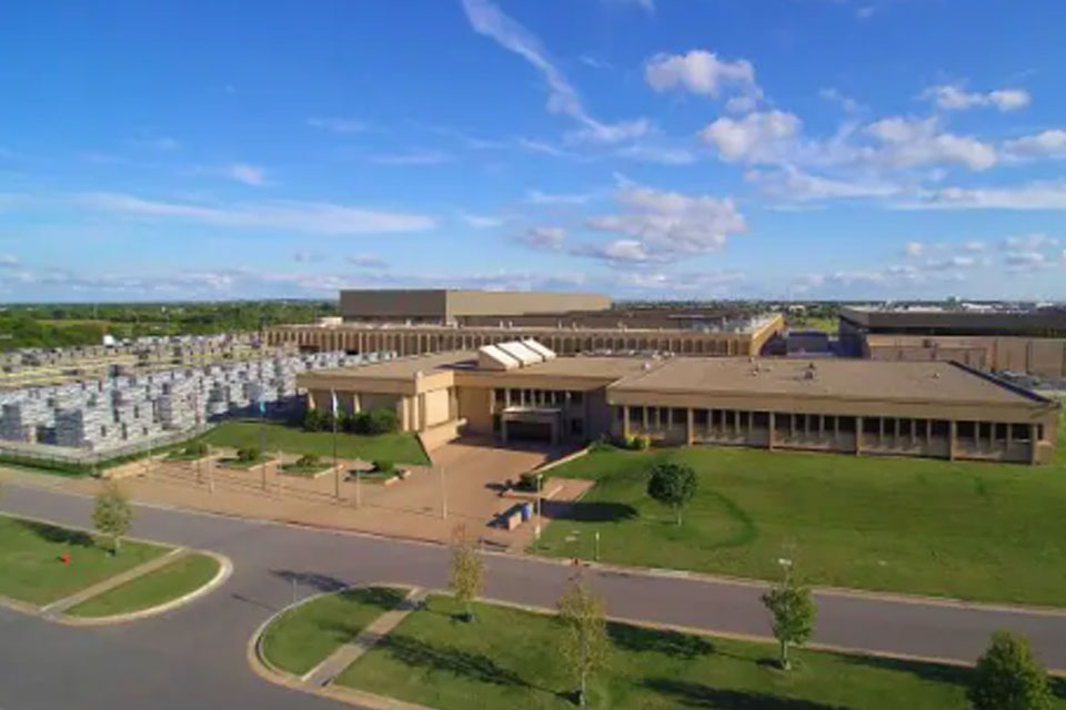 Ariel view of the Johnson Controls Rooftop Center in Norman, Oklahoma